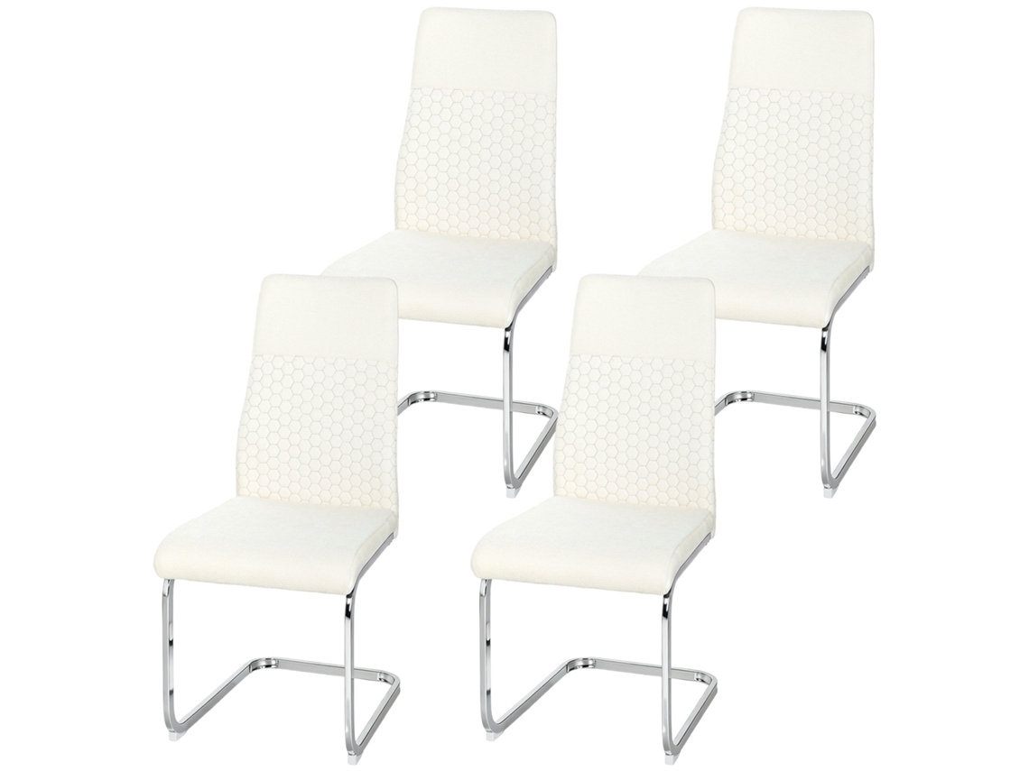 Conjunto De 4 Cadeiras Creme