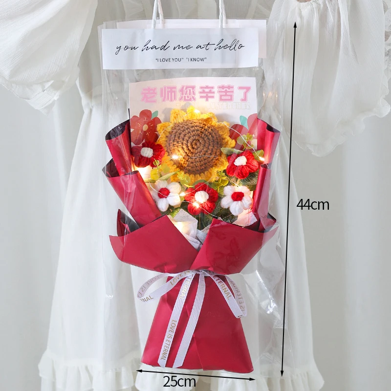 Flores de Crochê para Formatura, Presentes Artesanais com Flores Preservadas MDUG