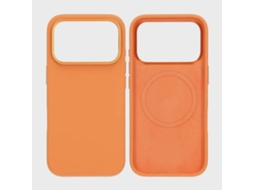 Capa De Silicone Magsafe Com Suporte Para Iphone 17 Pro Max - Laranja
