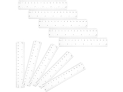 Conjunto de 10 réguas multifuncionais transparentes em plástico ABS para mesa e corte, ferramentas versáteis para