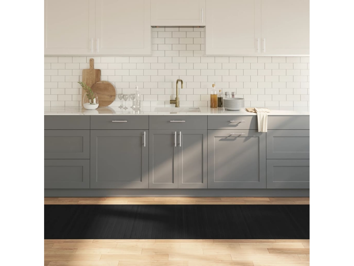 Vidaxl Tapete Retangular 80x400 Cm Bambu Preto
