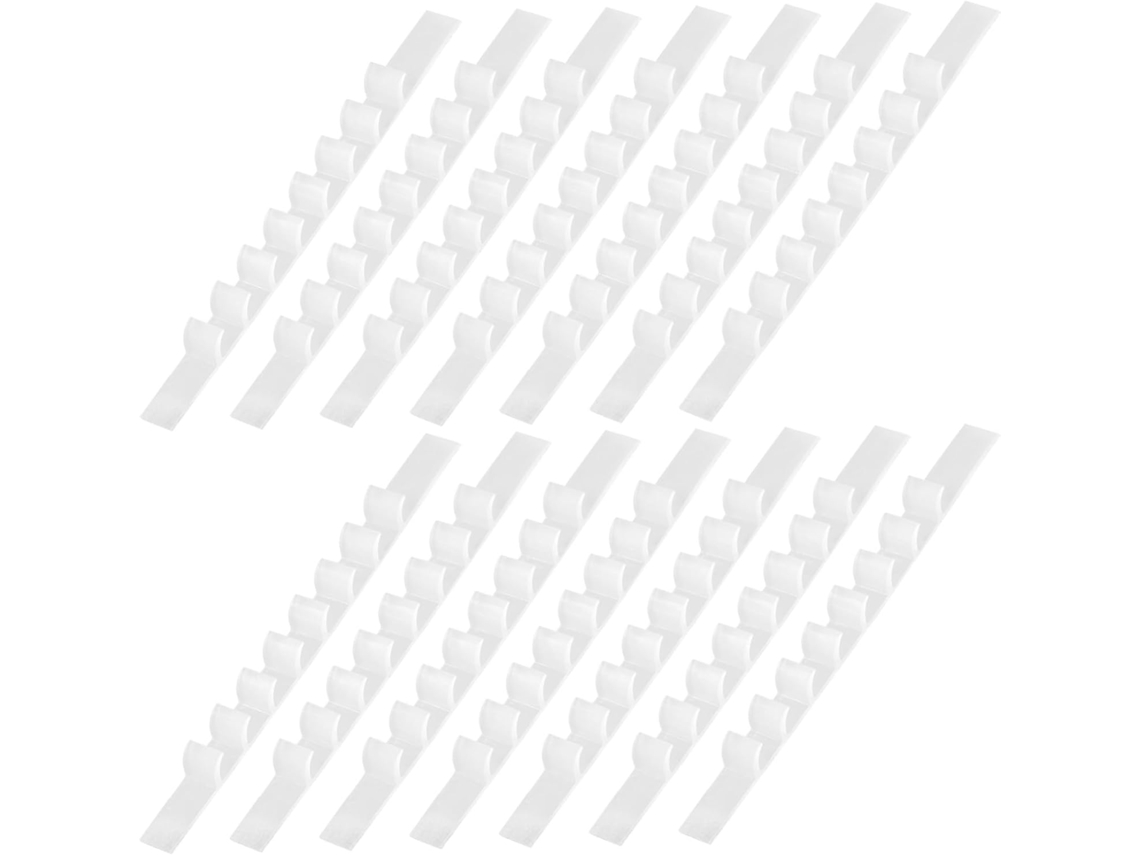 Conjunto Outanaya com 50 tiras autoadesivas de silicone antiderrapantes para armários, garantem uma fixação segura em guarda-roupas.