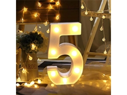 Lâmpada Led Números 0-9 Decoração para Festas Casamentos 6 Peças NEVEANCE