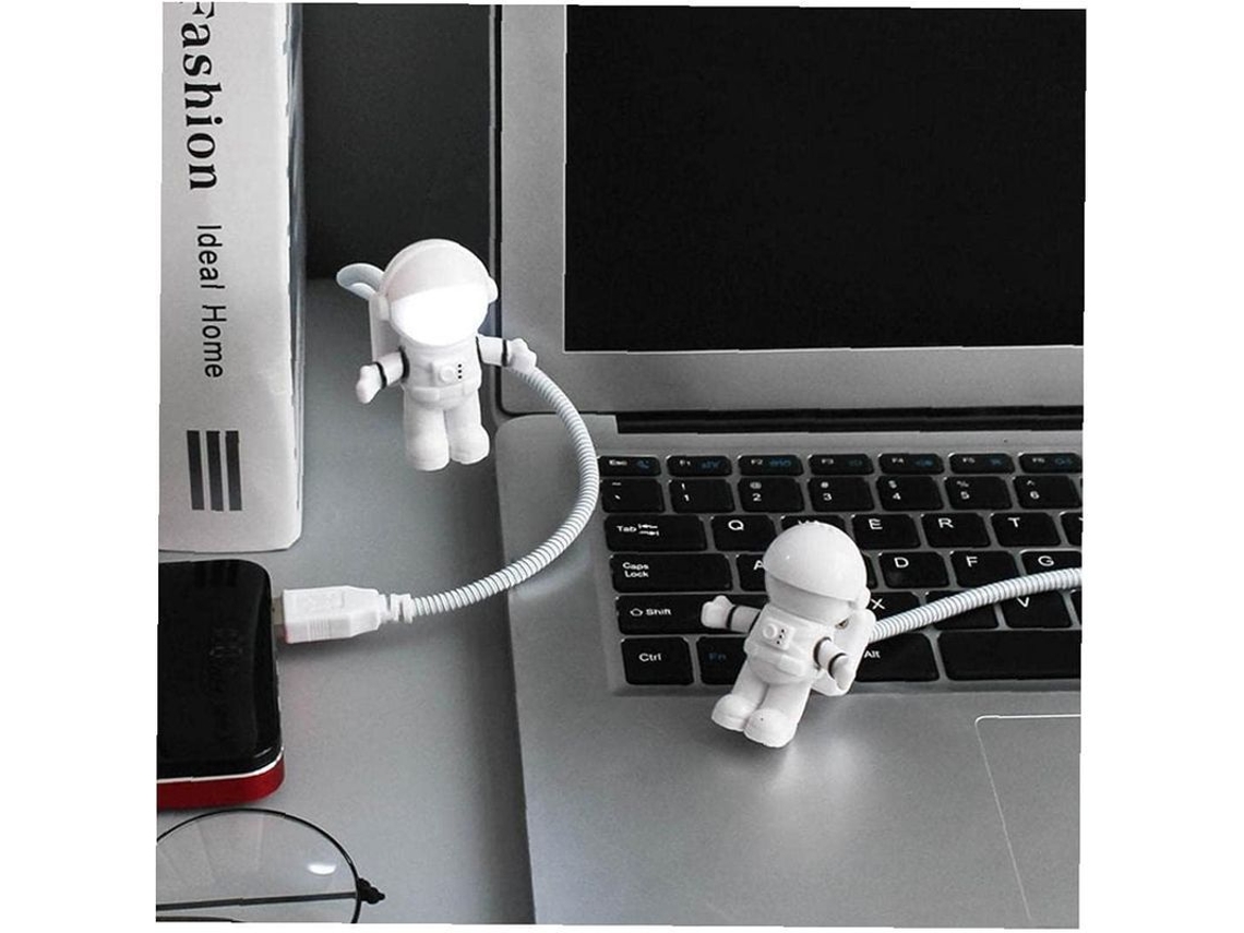 Lâmpada de Mesa Nova Line LED astronauta USB ajustável decorativa para computador e lar