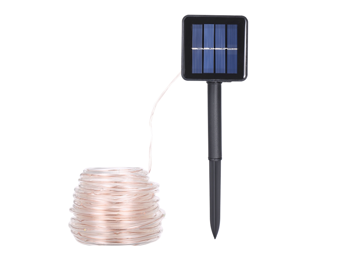 Luz de decoração solar tubo transparente 22m 200 lâmpadas com 8 funções à prova d'água S/MARCA