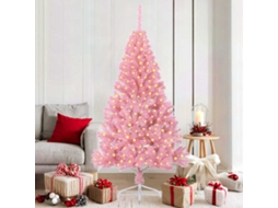 Vidaxl Árvore De Natal Artificial Pré-iluminada Rosa 180 Cm Pvc