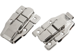 Conjunto De Duas Travas Ferro Com Fecho Alternância Prateado, 78x48mm, Para Malas, Caixas De Ferramentas, Baús E