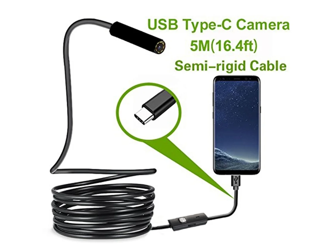 Type C Android Usb Endoscope Camera 7.0 Mm Hårdkabel Pc Android Phone Endoskoprör Type C Endoskopinspektion Minikamer Aquaforge
