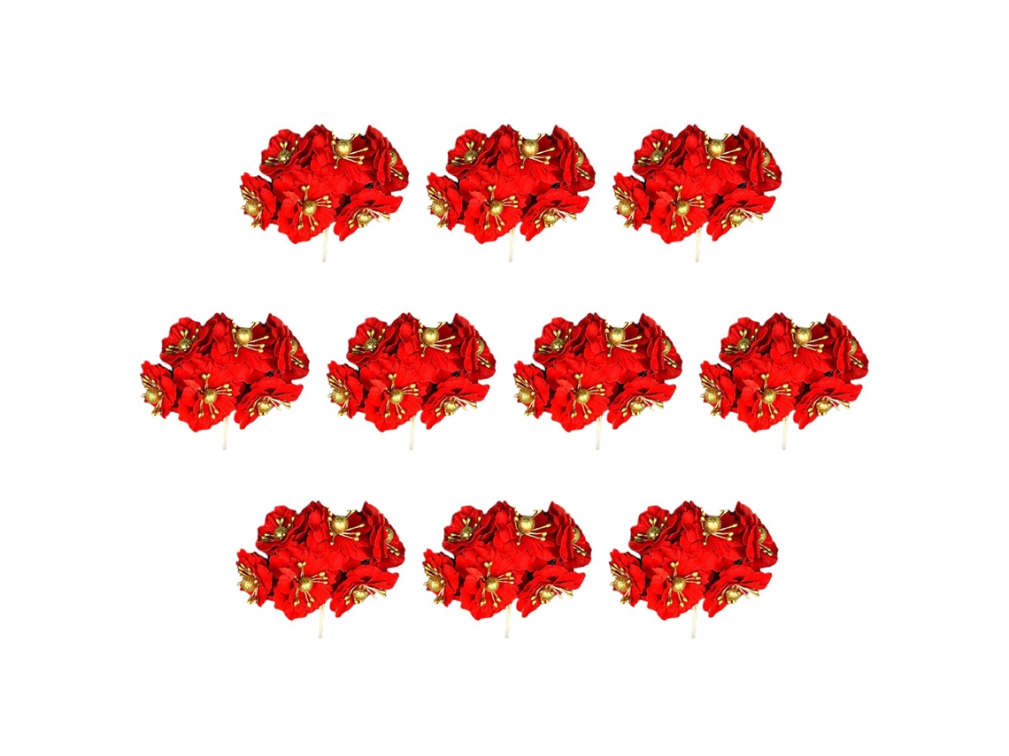 Guirlanda de Natal com 60 flores artificiais para decoração festiva LAXISCREED