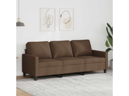 Vidaxl Sofá De 3 Lugares Tecido 180 Cm Castanho