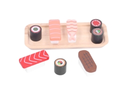 Brinquedo De Sushi Infantil Conjunto De Jogo De Restaurante Simulação Madeira Maciça 3+