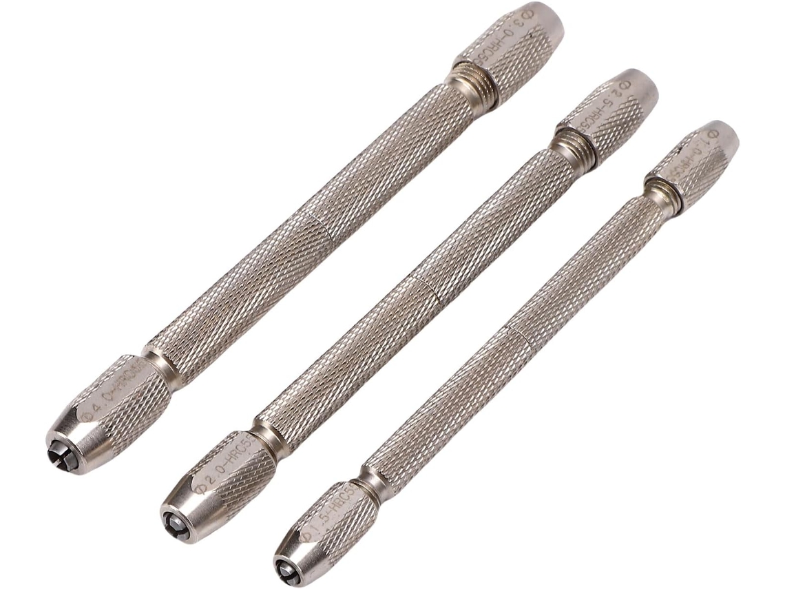 Conjunto De 3 Peças Torno Pino Duplo Para Furadeira Manual, Em Aço