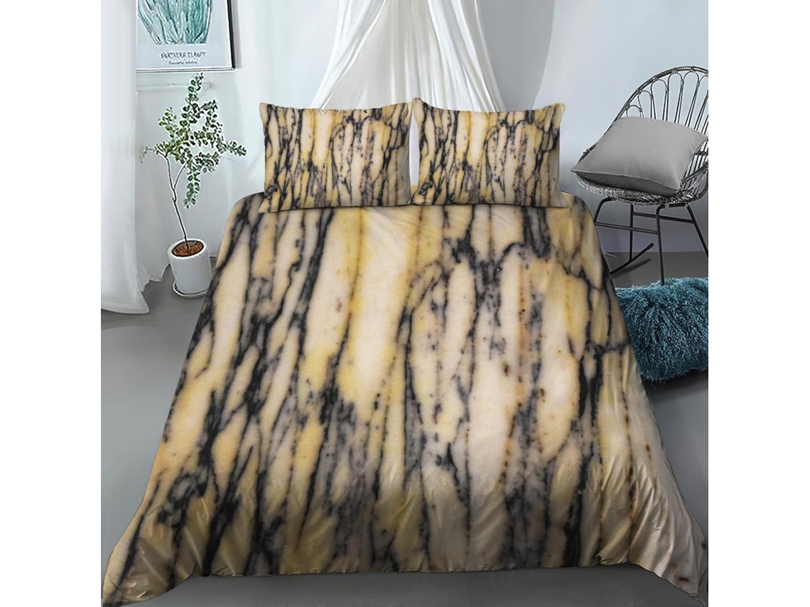 Capa de Edredom com Estampa Mármore Verde em MICROFIBRA 140x200cm MAISON EXCLUSIVE