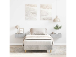 Vidaxl Estrutura De Cama S/ Colchão 75x190 Cm Cinza Cimento
