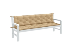 Vidaxl Almofadões Banco Jardim 2pcs 200x50x7cm Mesclado Tecido Bege