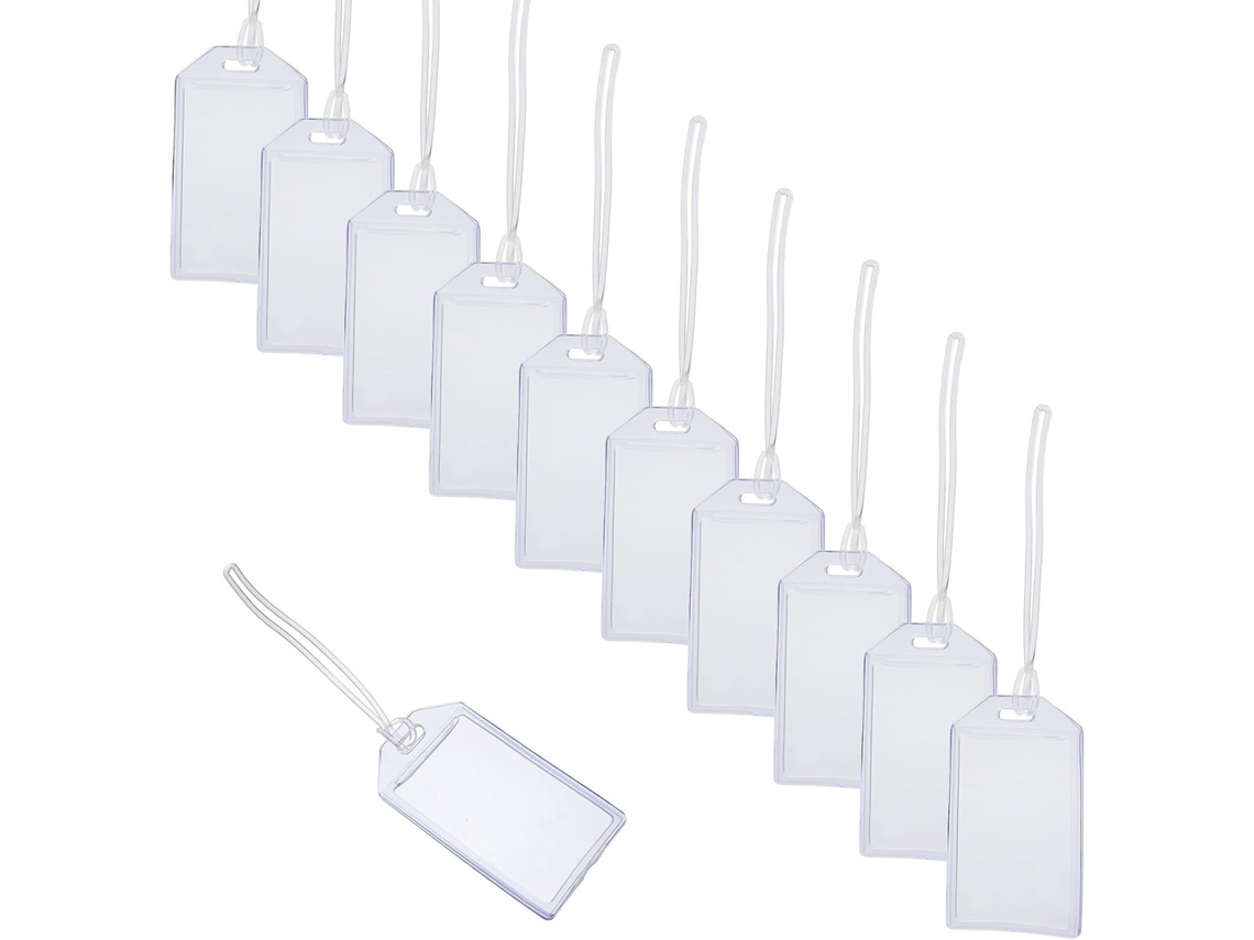 Lurelia Porta-crachá Transparente Reutilizável Com Cordão Em Pvc Conjunto Com 16 Peças Para Viagens