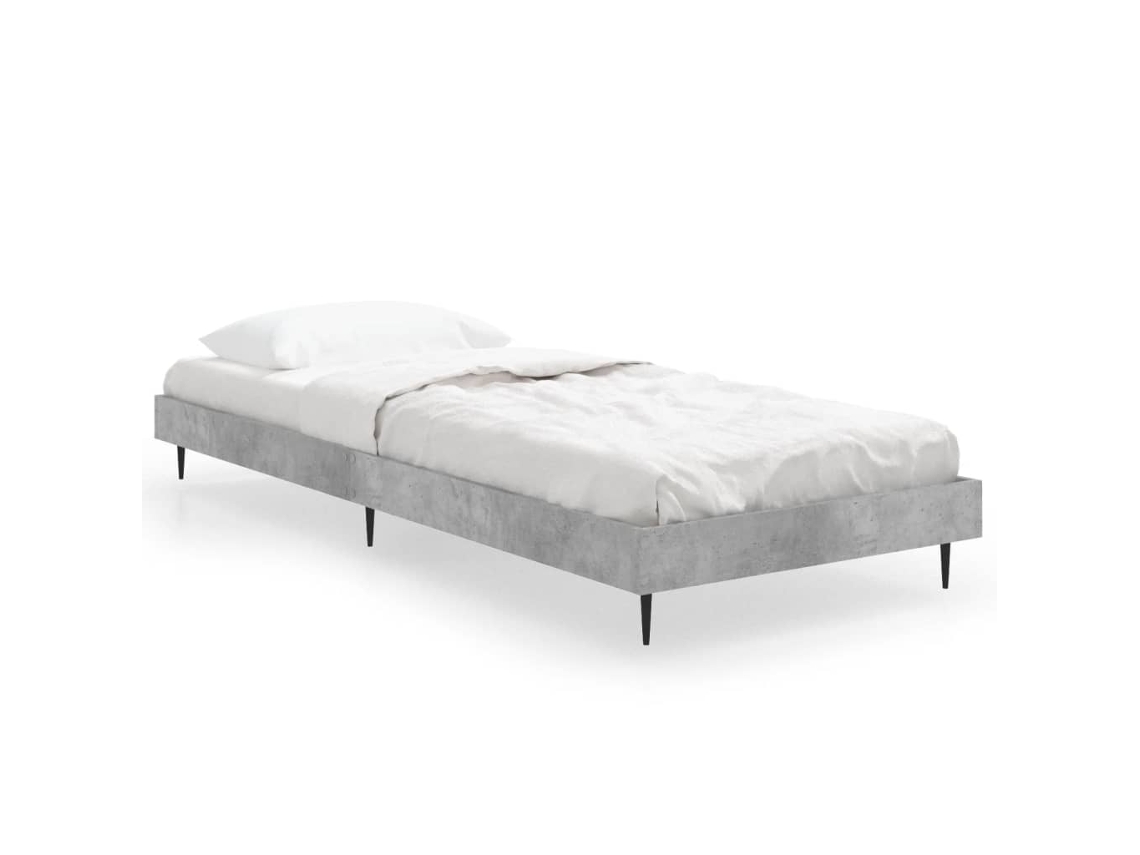 Bed Frame, Bed Frames Vidaxl Cinzeto Madeira Processada (75 X 190 Cm)
