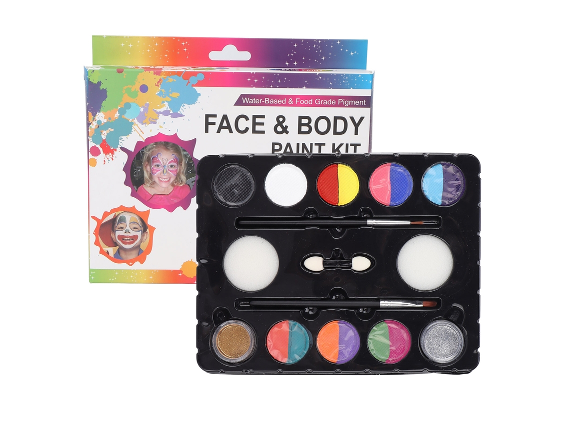 Kit De Pintura Facial Com 8 Cores E 2 Glitters