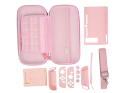 Ats bolsa de Armazenamento Portátil e Protetor de Tela Acessórios de Proteção para Console Nintendo Rosa