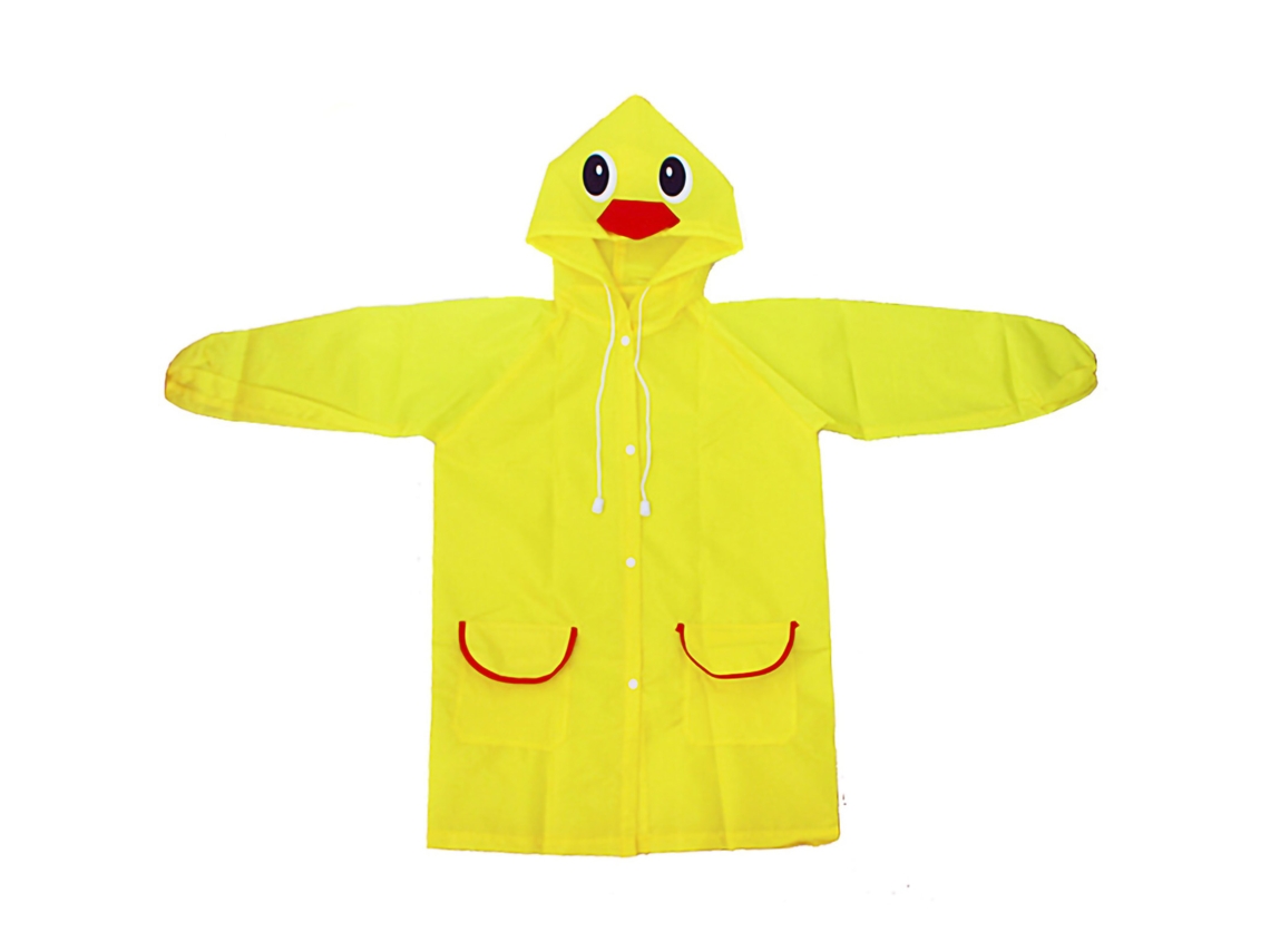 Impermeável Infantil Modelo Animal Colorido com Botões e Cordão