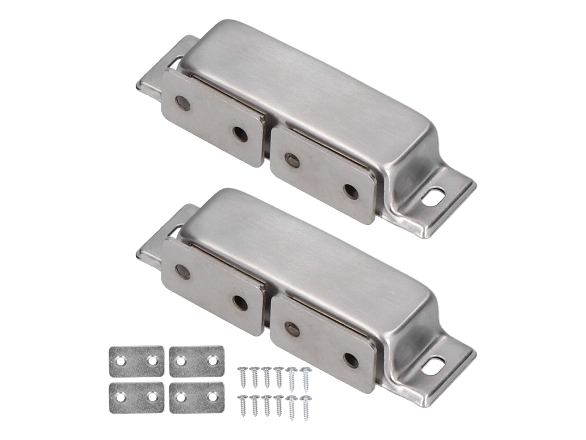 Retentor Magnético para Portas de Armários em Aço Inox (sem Puxador, Com Amortecimento)