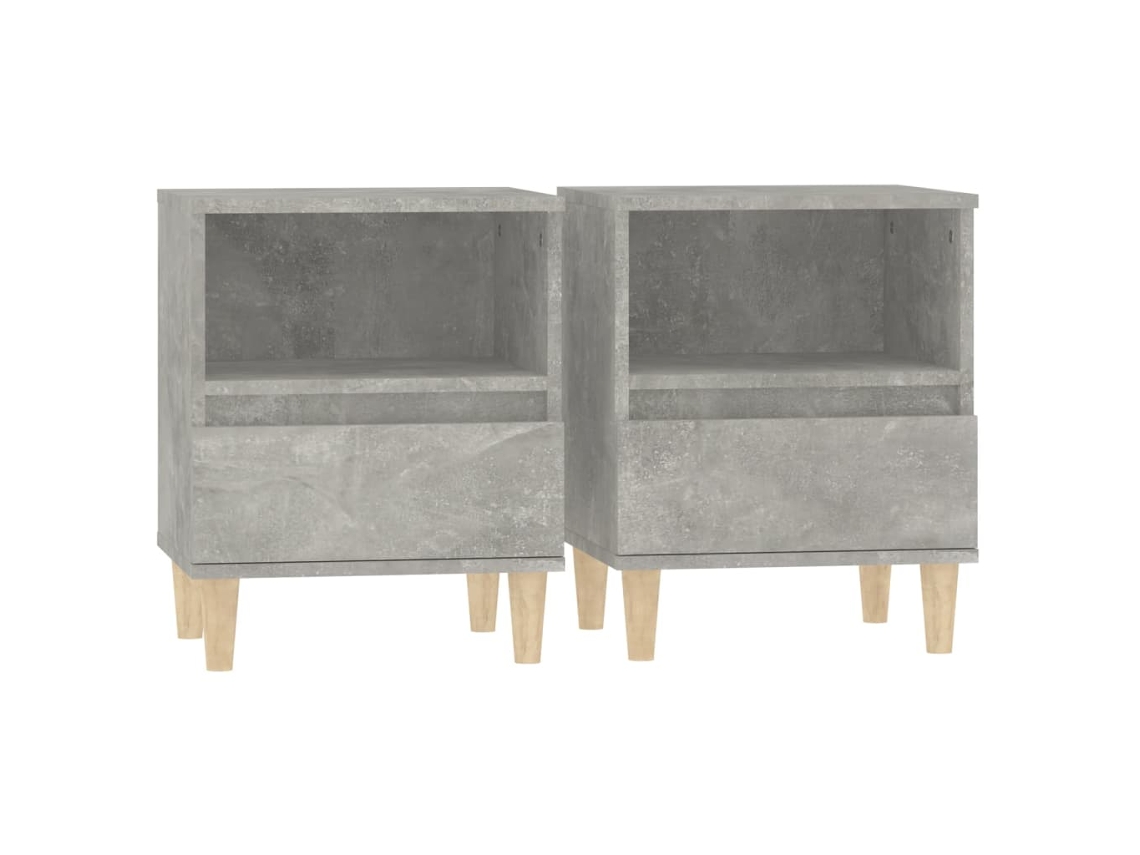 Bedside Cabinet, Bedside Cabinets Vidaxl Cinzeto Madeira Processada (n/a)