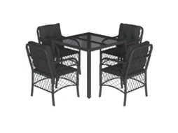 Garden Dining Set, Garden Dining Sets Vidaxl Preto Rattan / Vime (90 Cm Table Length)