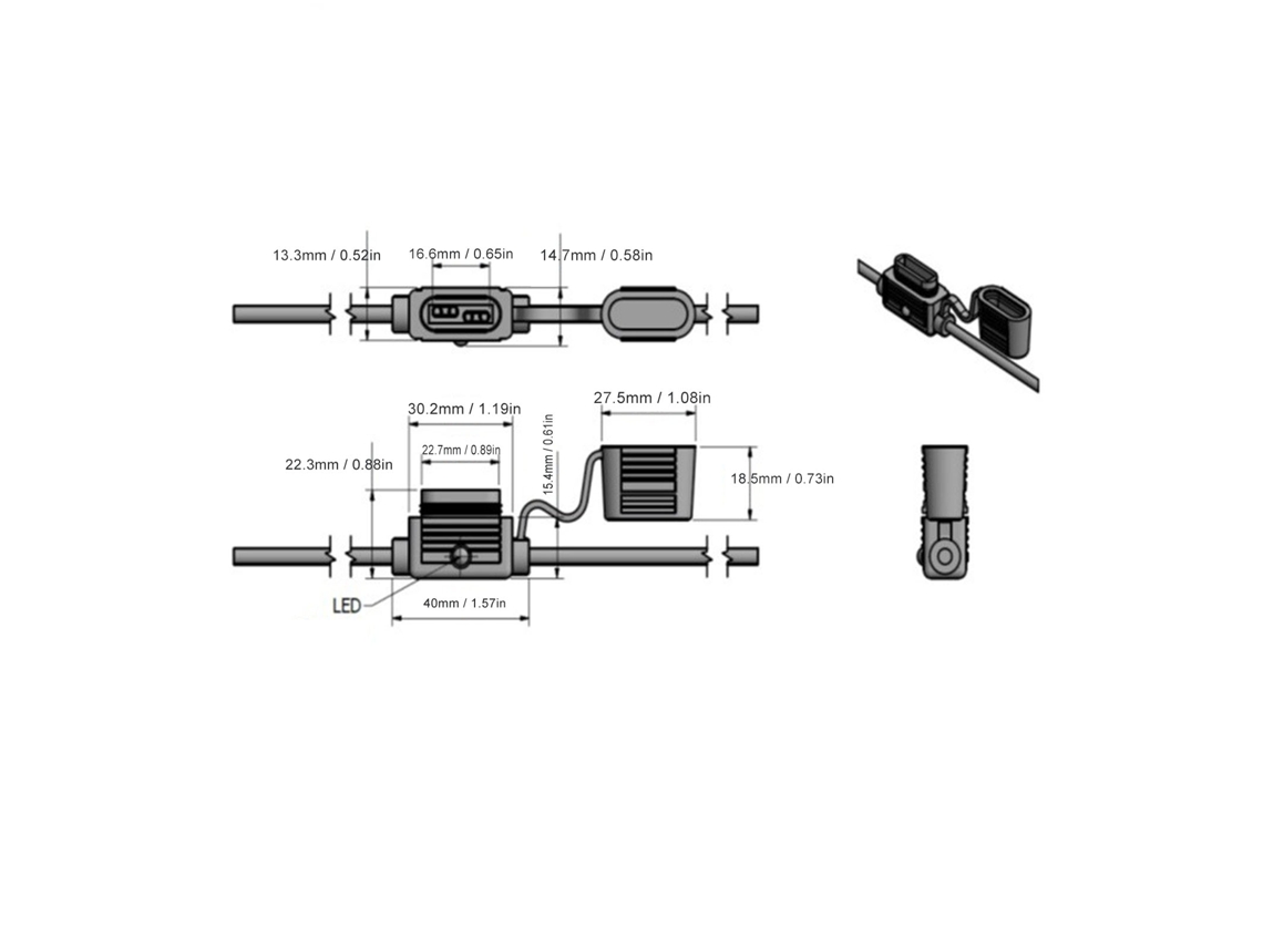 Laxiscreed Kit De Caixa De Fusíveis Água 10a 16awg Para Carro À Prova De Água E Reprodutores De Cd