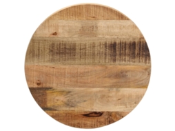 Vidaxl Tampo De Mesa Redondo Ø50x1,5cm Madeira Mangueira Áspera Maciça