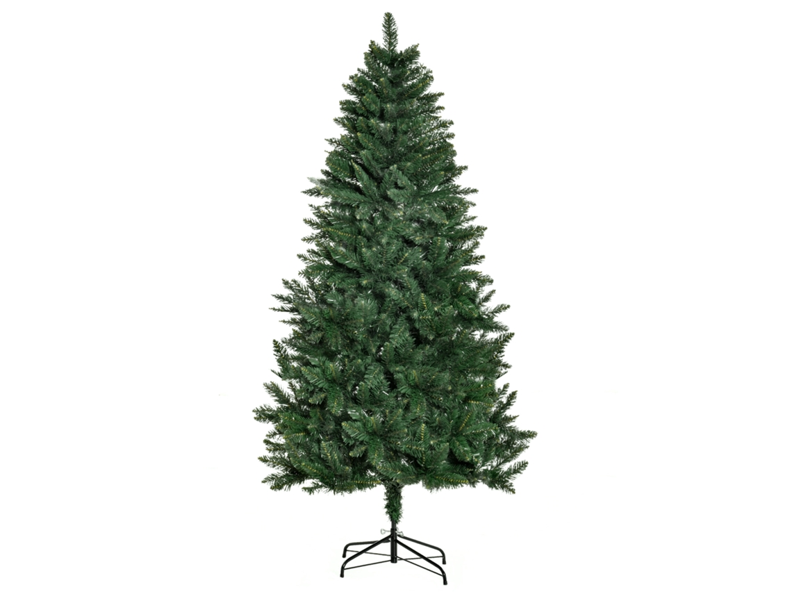 Árvore De Decoração. Natal 180cm Verde Artificial, Resistente Ao Fogo, 724 Galhos Pvc, Base Dobrável E Suporte Aço Para