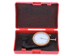Medidor de espessura portátil preto de precisão para medir joias, couro e madeira, com escala de 0 a 10 mm e ponta cônica.