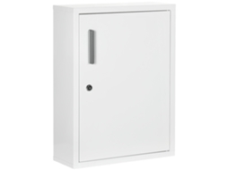 ARMÁRIO de remédios com 2 prateleiras, 3 níveis, porta trancável, 40x15x53,5cm, branco S/MARCA