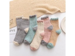 Calcetines Fluffly Suaves Para Invierno Cálidos Confortables Fleece Diseño Moderno Regalo Navideño