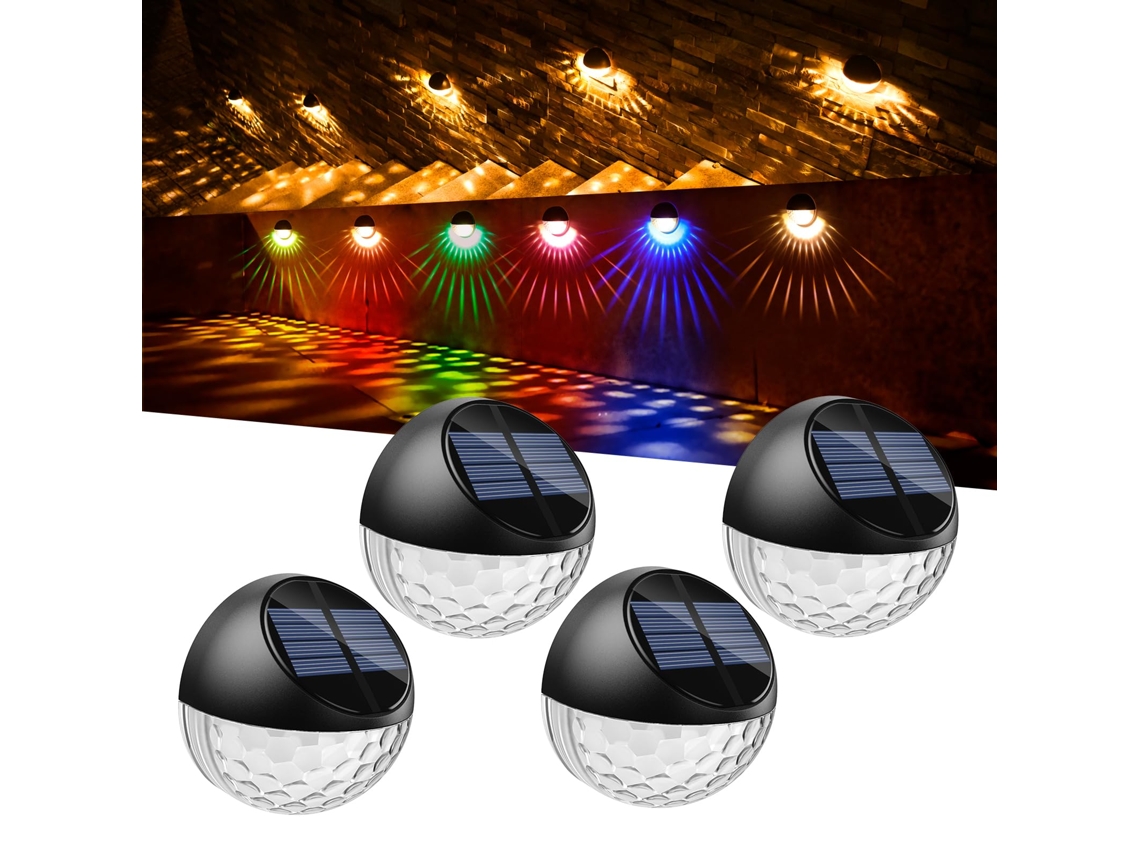 Conjunto de 4 Luminárias Solares de Led para Parede AQUAFORGE