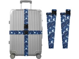 Conjunto De 2 Cintas Bagagem Resistentes E Ajustáveis Com Estampas Pássaro Careca Azul, Para Homens E Mulheres