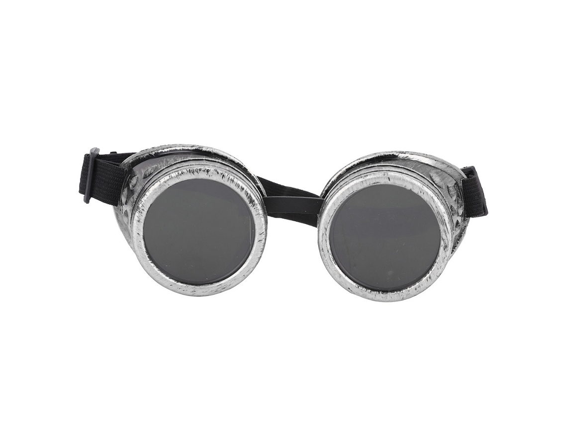 Óculos de proteção Steampunk Industrial Retrô à prova de vento, vintage, prateados e com personalidade.