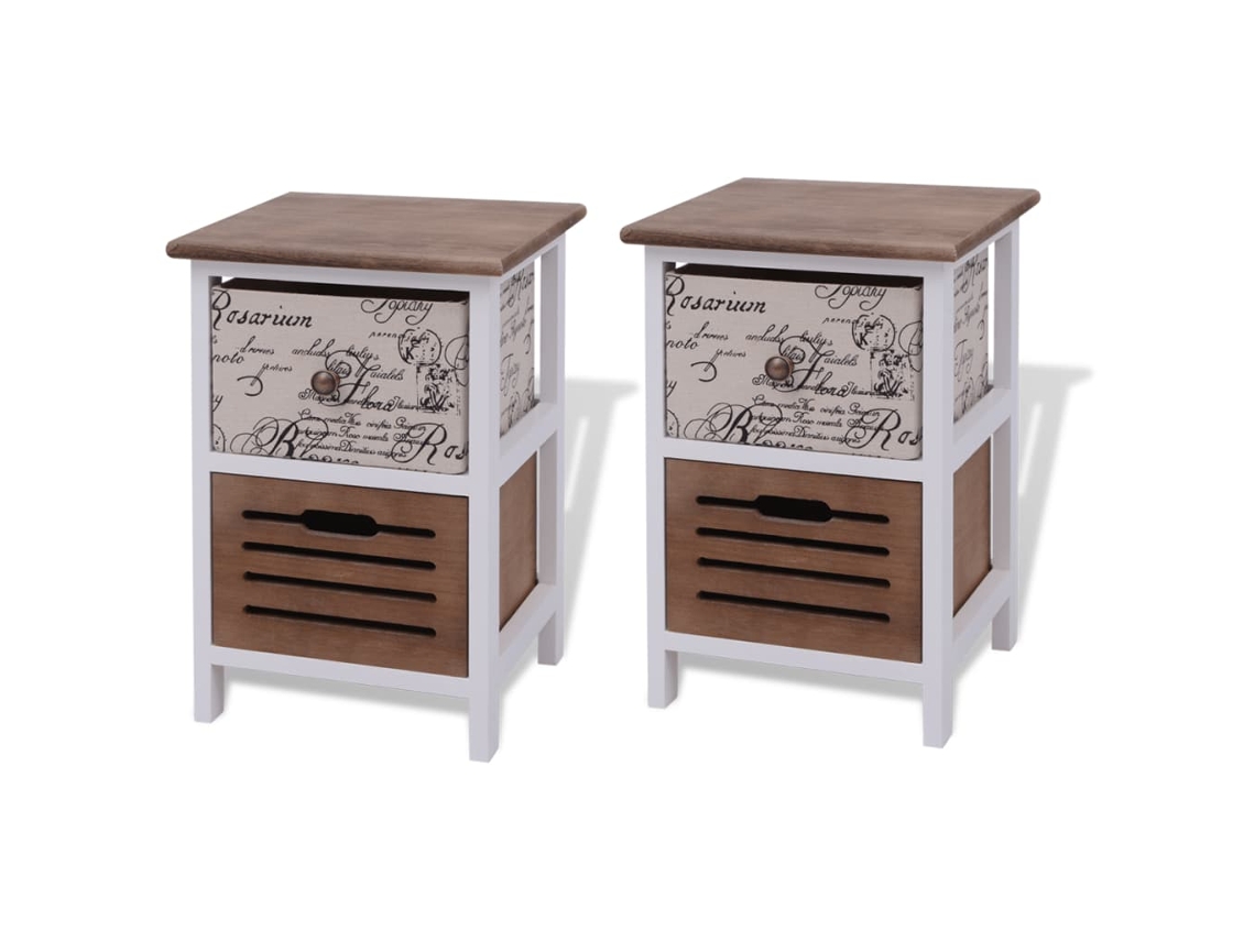Mesas de Cabeceira, 2 Pcs, Madeira MAISON EXCLUSIVE