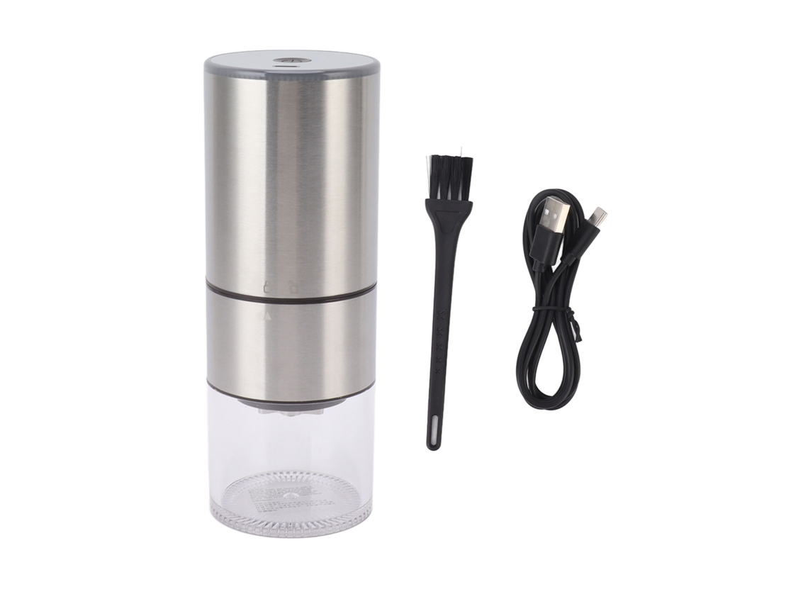 Moedor de Café Elétrico Sem Fio, Ajustável, USB, 110ml, Inox, Bateria 1250mAh | S/MARCA