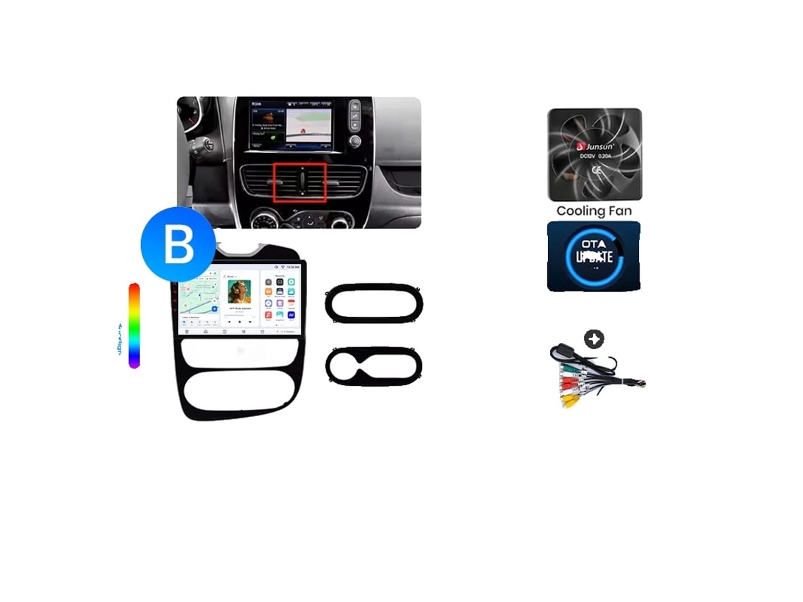 Junsun Android Stereo Para Renault Clio 4 / Zoe (2012-2019) Com Carplay E Android Auto