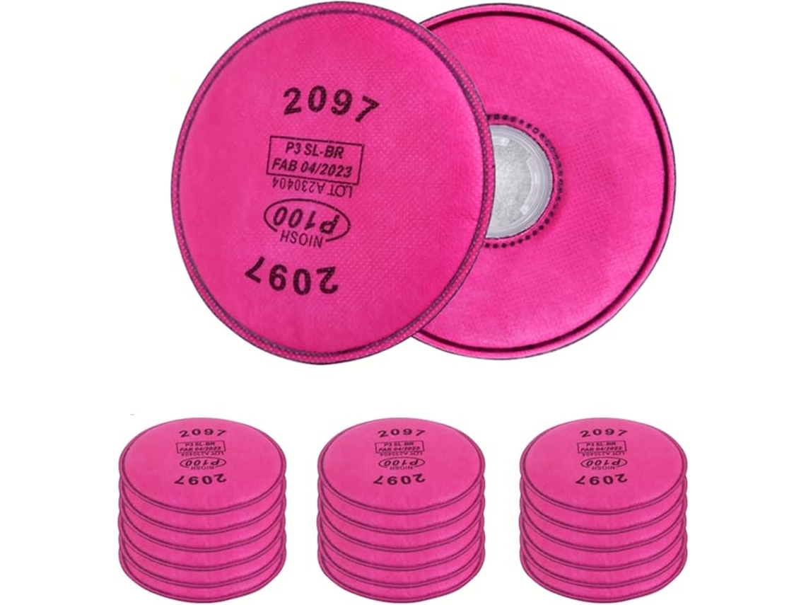Algodão Filtrante para Partículas 2097 P 100 para Máscaras Respiratórias da Série Ff 400 6000/7000 SIURN (20 Peças)