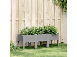 Vidaxl Vaso/floreira De Jardim C/ Pernas 120x40x42cm Pp Cinzento-claro