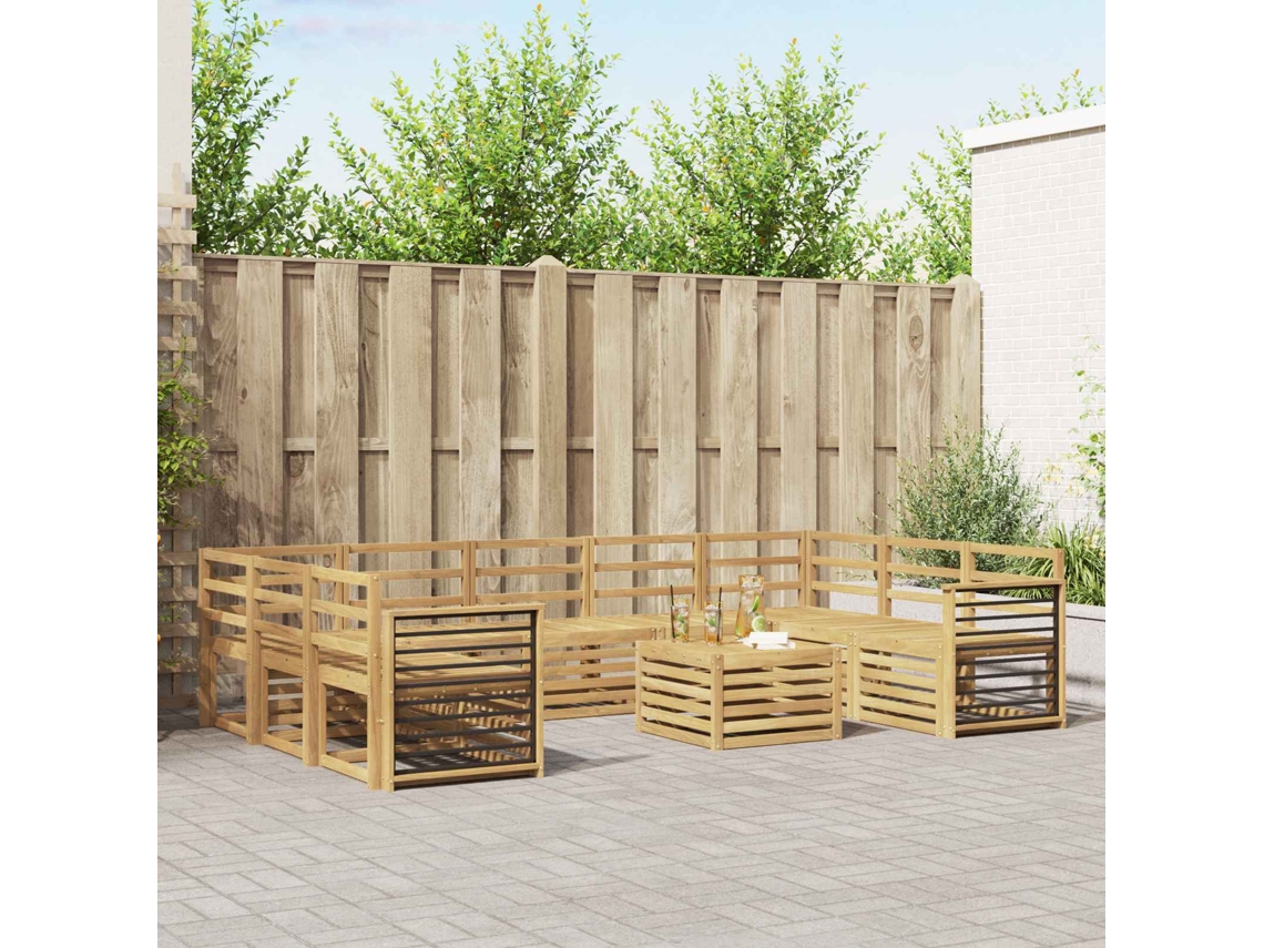 Vidaxl Conjunto De Sofás Para Exterior 10 Unid. Branco