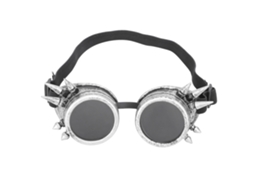 Óculos De Ciclismo Vintage Industriais Com Picos Steampunk, Para-brisas De Dupla Camada, Estilo Antigo Prata