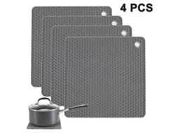 Rebe 4pcs Alfombrillas de Silicona Cuadrada de Grado Alimentario, Impermeable Y Antideslizante Estilo 2