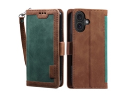 Capa Em Couro Pu À Prova De Choque Para Apple Iphone 16 Verde