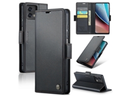 Capa De Celular Caseme 023 Com Fecho Borboleta, Textura De Lichia E Proteção Rfid Antirroubo Para Motorola Moto G Stylus 5g 2023.