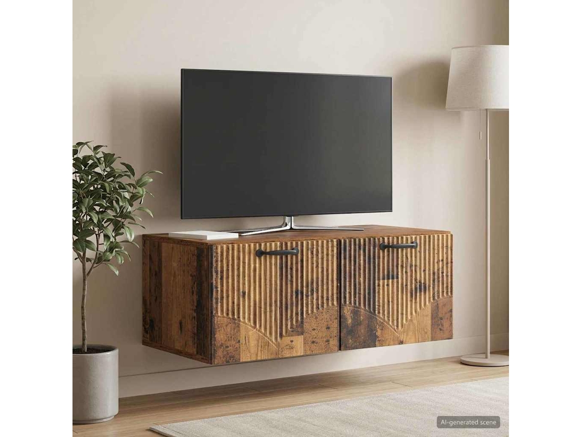 Vidaxl Gabinete de Tv de Parede Madeira Antiga 78,5 X 41 X 30 Cm
