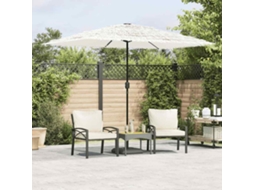 Vidaxl Guarda-sol De Jardim Com Poste De Aço 300x200x250 Cm Branco