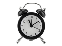 Mini despertador digital portátil de metal Baok-reloj com bateria, elegante para estudantes, preto, 7,6 cm (3 polegadas).