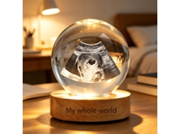 Luminária Noturna Personalizada Com Bola De Cristal E Foto Gravada A